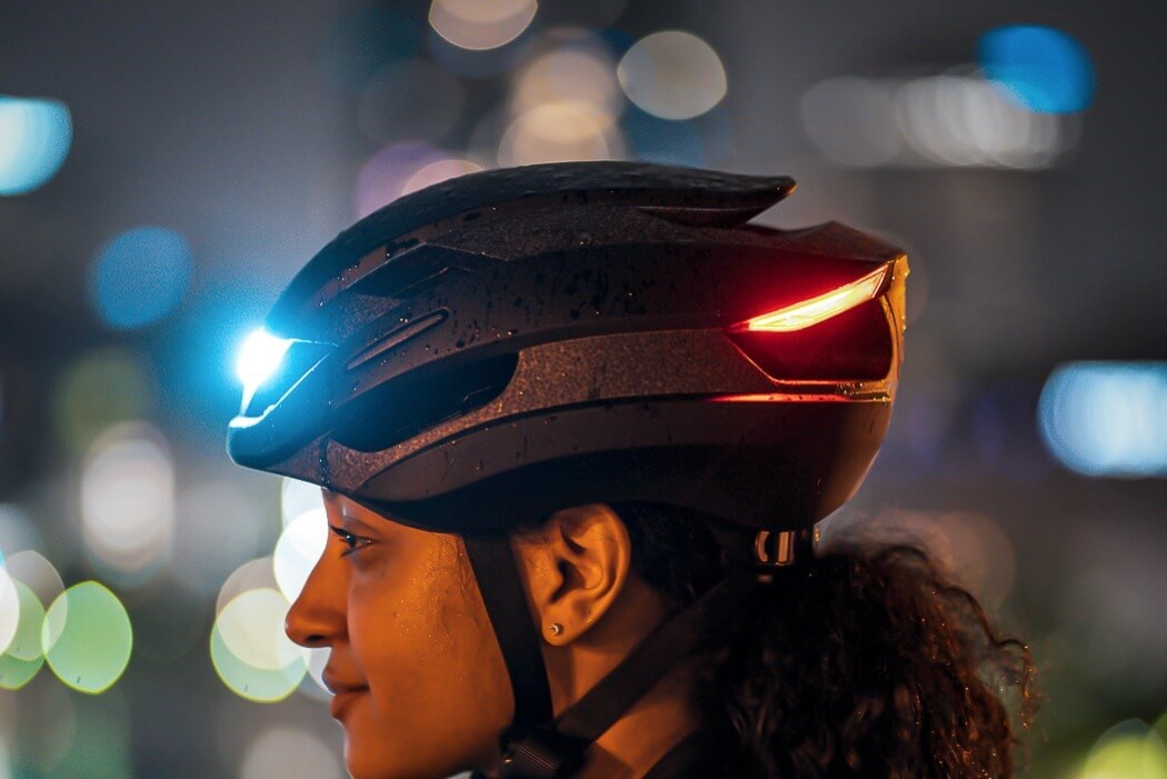A Helmet with Integrated Lights — Scooter attachments