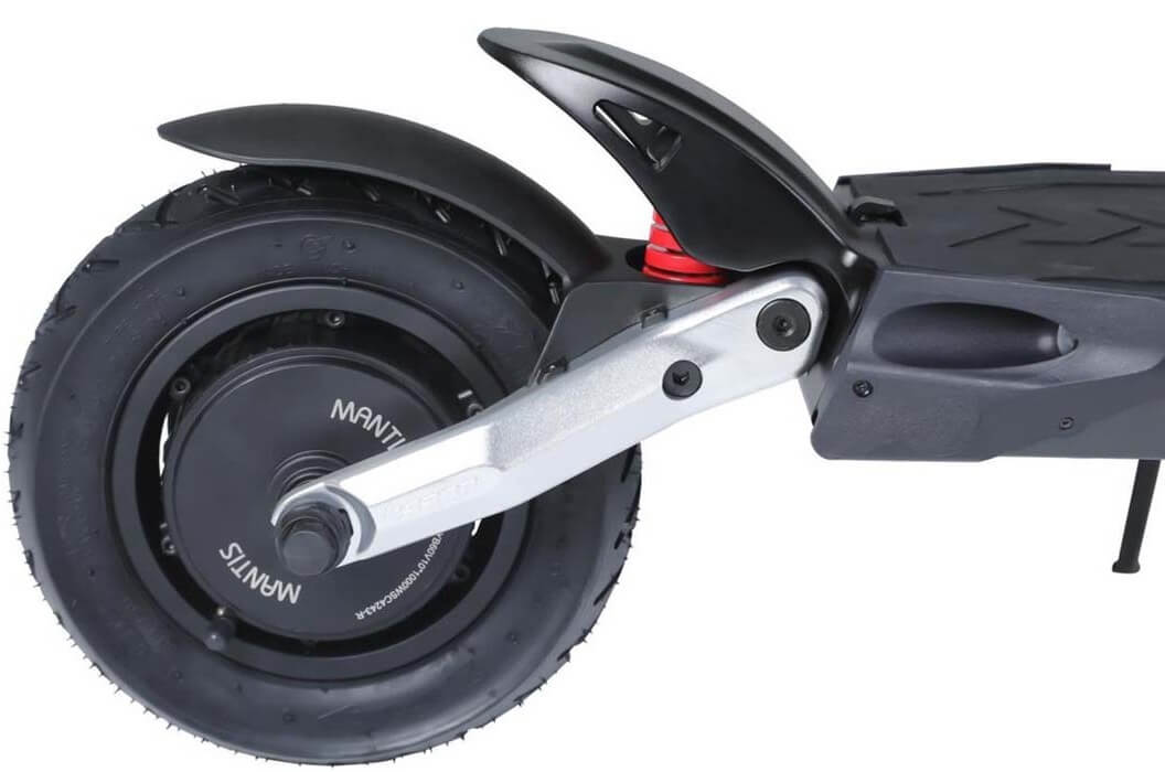 Kaabo electric scooter — The electric brake system on the Mantis Pro is a standout feature, offering a combination of regenerative braking and a mechanical disc brake