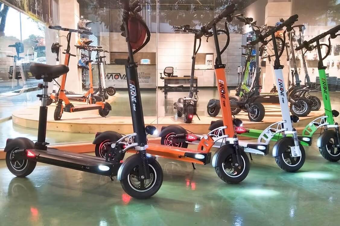 The Emove Cruiser electric scooter prioritizes rider safety by incorporating various features and design elements to enhance overall safety