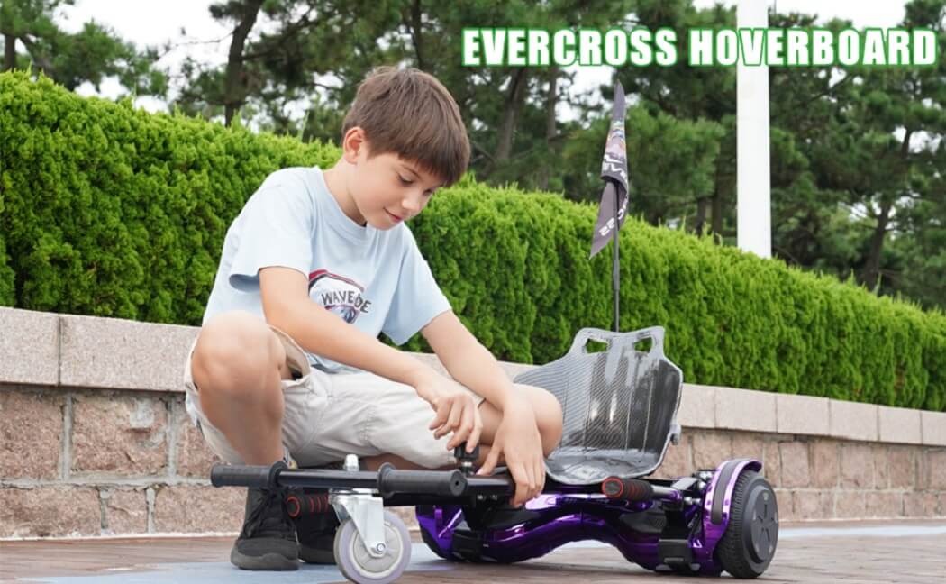 Evercross hoverboard seat — The hoverboard seat's maneuverability and extra comfort layer significantly enhance the overall ride quality
