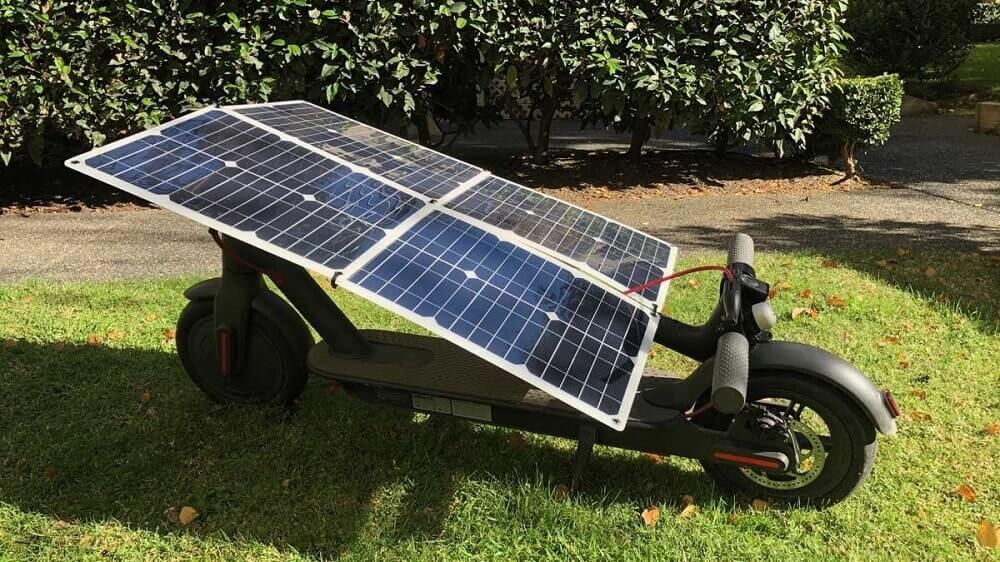 Solar E Scooter — The concept behind solar-powered e-scooters is simple yet revolutionary
